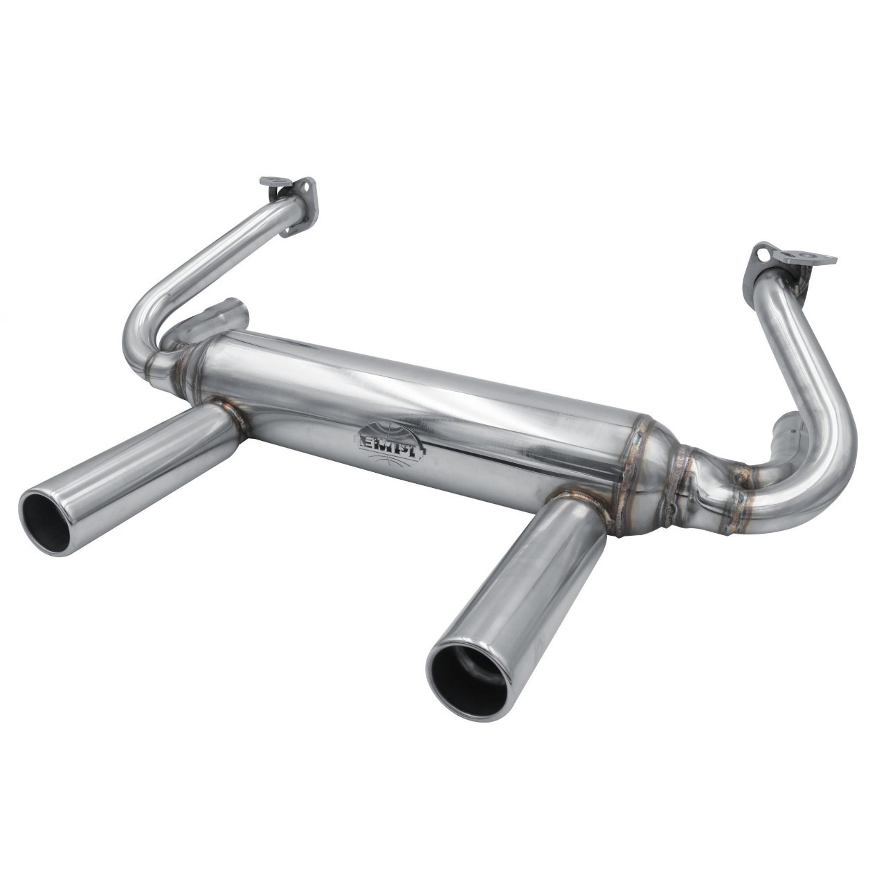 C13-3421 - EMPI - DELUXE STAINLESS STEEL EUROSPORT 2-TIP EXHAUST - GASKETS  HARDWARE AND FLEX HOSE INCLUDED - WILL FIT WITH STOCK HEATER BOXES OR