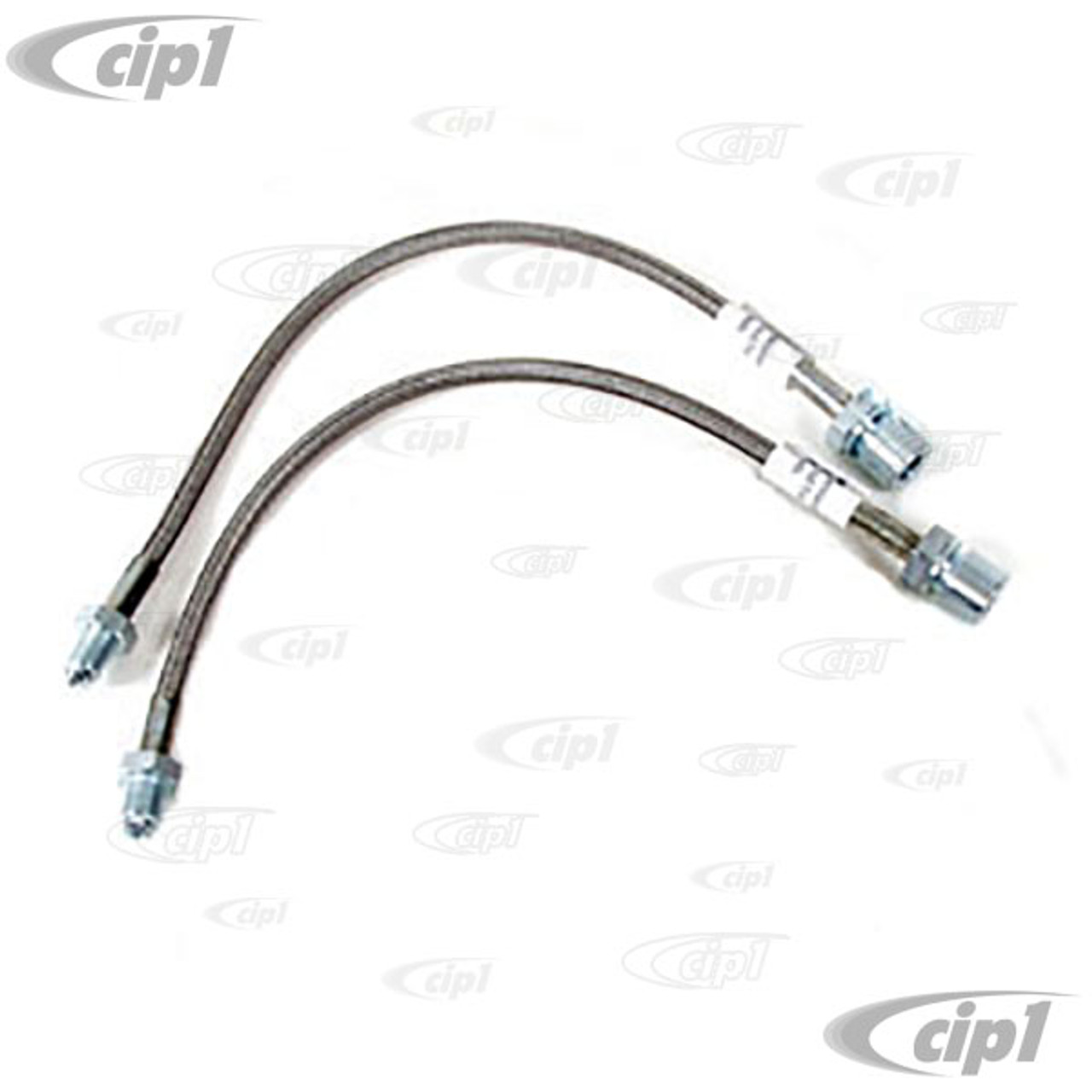 C12-5585-15 - STAINLESS STEEL BRAIDED BRAKE HOSES - 235MM M/F ENDS - REAR  IRS - BEETLE 69-79/GHIA 69-74/TYPE-3 - SOLD PAIR