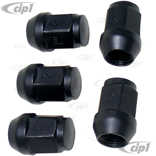 C13-9535-BK - BLACK COATED 14MM ACORN LUG NUTS (1.5MM PITCH, FITS