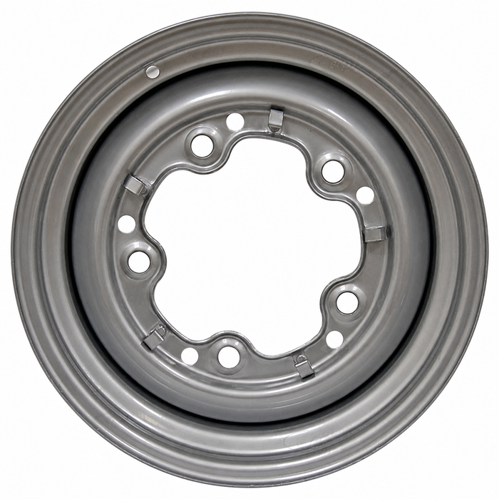ACC-C10-6620-SMSL - STOCK SMOOTHIE 5X205MM 5 BOLT STEEL WHEEL - PAINTED SILVER - 15X4-1/2 (3-3/4 INCH BACK SPACING) HUBCAP SOLD SEPARATELY - BEETLE 52-67 GHIA 56-65 T-3 62-65 BUS 52-73 - SOLD EACH
