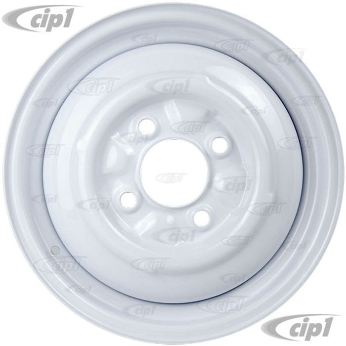 ACC-C10-6622-SMWH - STOCK SMOOTHIE 4X130MM 4 BOLT STEEL WHEEL - PAINTED WHITE - 15X4-1/2 (4-1/2 INCH BACK SPACING) HUBCAP SOLD SEPARATELY - BEETLE 68-79 GHIA 67-74 TYPE-3 67-73 - SOLD EACH