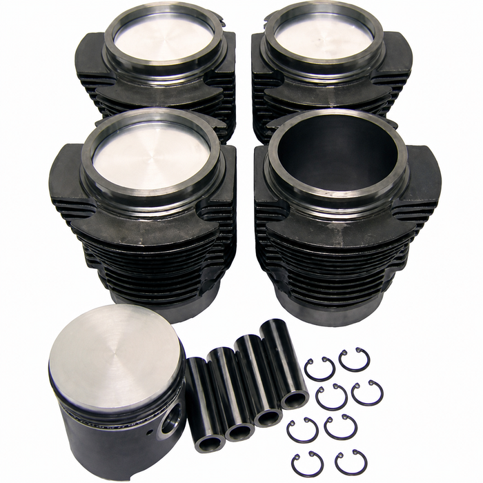 VWC-111-198-057-A - 111198057A - 77MM - 1200CC - 40HP PISTON & CYLINDER COMPLETE SET ( FOR 1 ENGINE) - BEETLE 61-65 - GHIA 61-65 - BUS 61-62 - SOLD SET