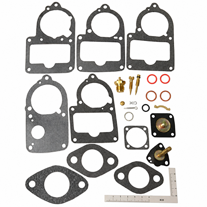 VWC-111-198-569-UR - CARBURETOR REBUILD/REPAIR KIT FOR SOLEX 28-34 PICT CARBURETORS ALL BEETLE 61-74 - GHIA 61-74 - BUS 61-71 - 111198569U - 113-198-575-U - 113198575U - 2500 - SOLD KIT