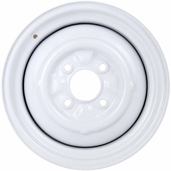 ACC-C10-6623-SMWH - STOCK SMOOTHIE 4X130MM 4 BOLT STEEL WHEEL - PAINTED WHITE - 15X5-1/2 (4-1/4 INCH BACK SPACING) HUBCAP SOLD SEPARATELY - BEETLE 68-79 GHIA 67-74 TYPE-3 67-73 - SOLD EACH