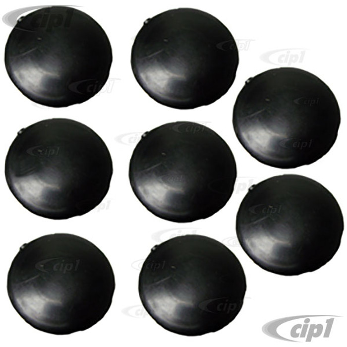 VWC-111-831-449-AB8 - (111831449A) SET OF 8 - DOOR HINGE HOLE COVERS - BLACK HARD PLASTIC - ALL BEETLE 60-79 - SOLD SET OF 8