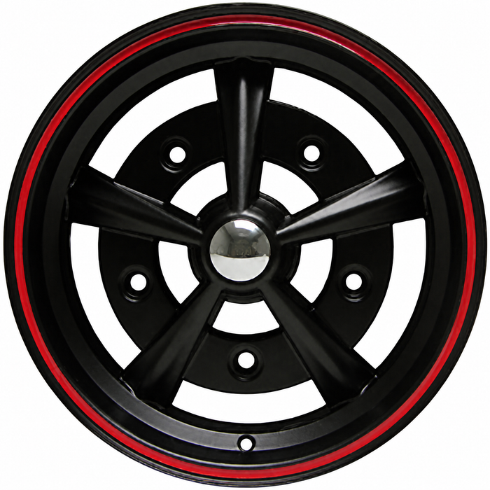 ACC-C10-6657-BMRR - MATTE BLACK W/RED RIM RADER STYLE WHEEL (RAIDER) - 15 INCH X 5 INCH - 5 X 205MM BOLT WHEEL (3.25 IN. BACKSPACE) - SOLD EACH
