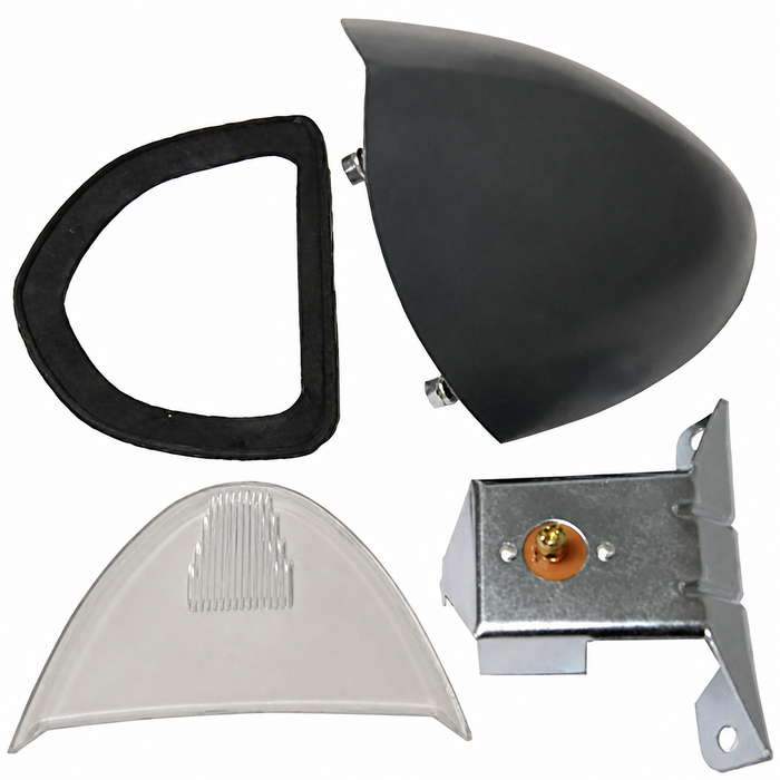 VWC-111-943-025 - 111943025 - COMPLETE LICENSE LIGHT ASSEMBLY - BEETLE 10/52-57 - WITH BULB HOLDER / LENS / HOUSING / GASKET - SOLD KIT