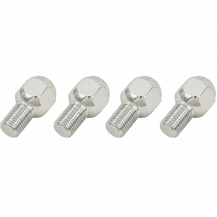 ACC-C10-6682 - CHROME 14MM WHEEL BOLTS - SET OF 4 - BALL SEAT STYLE - SUITABLE FOR STEEL WHEELS - SOLD SET OF 4