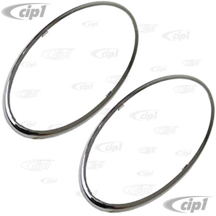 VWC-111-945-117-PR - 111945117 - CHROME RIMS - TAILLIGHT BEZELS - GASKETS SOLD SEPARATELY - BEETLE 62-67 - SOLD PAIR