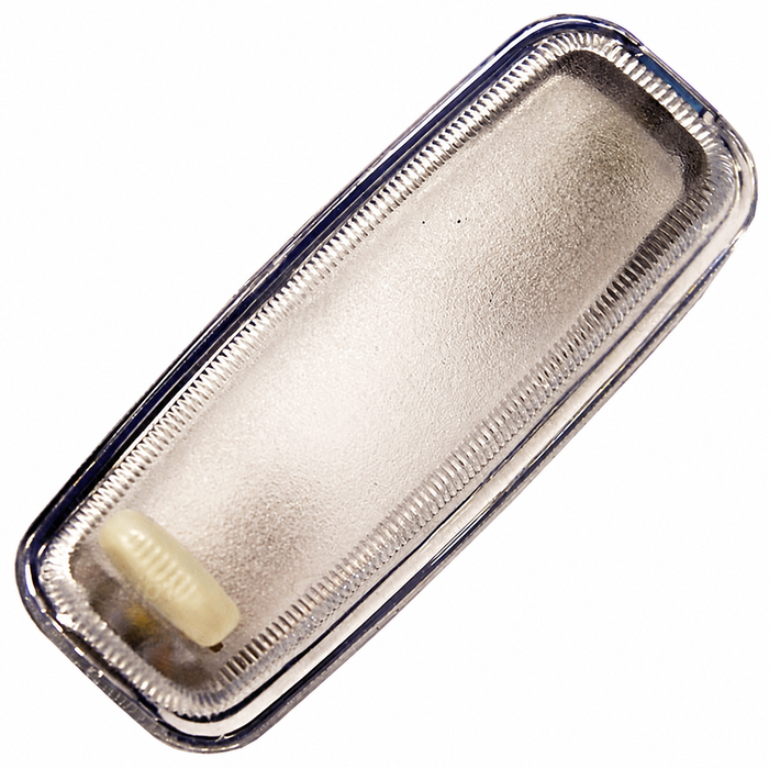 VWC-111-947-111-C - 111947111C - SHOW QUALITY - HELLA STYLE INTERIOR LIGHT ASSEMBLY WITH SILVER TRIM - BULB NOT INCLUDED - BEETLE SEDAN 52-72 - ALSO BEETLE SEDAN 73-77 - AESTHETICALLY DIFFERENT - TYPE-3 62-73 - SOLD EACH