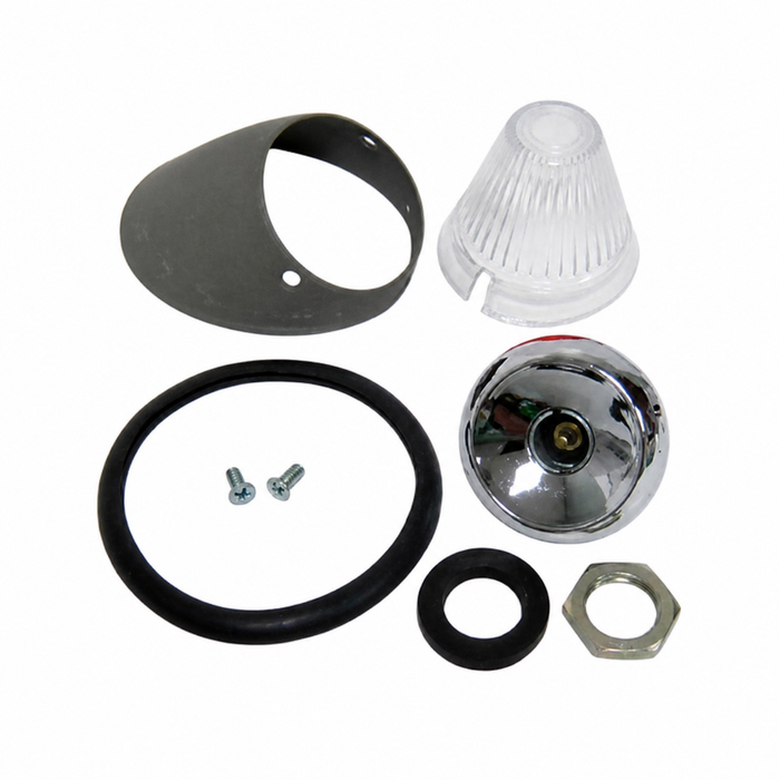VWC-111-953-041-A - 111953041A - LEFT - BULLET FRONT TURN SIGNAL ASSEMBLY WITH CLEAR LENS - BEETLE 55-57 - SOLD EACH