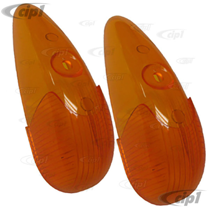 VWC-111-953-161-APR - 111953161C - AMBER FRONT TURN SIGNAL LENS - LEFT AND RIGHT - BEETLE 58-63 - SOLD PAIR