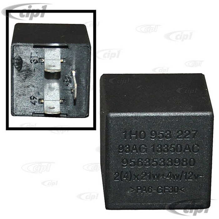 VWC-111-953-227-D - (111953227D) TURN SIGNAL FLASHER  RELAY 12 VOLT 3 PRONG - BEETLE 71-79 / GHIA 72-74 / BUS 71-79 / TYPE-3 71-74 - SOLD EACH