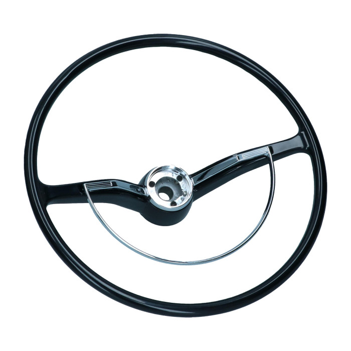 VWC-113-415-651-BK - 113415651 - EXCELLENT QUALITY - STEERING WHEEL WITH HORN RING - BLACK - HORN BUTTON AND CANCELING RING SOLD SEP. - BEETLE SEDAN 62-71 - BEETLE CONV. 61-71 - GHIA 61-71 - TYPE-3 61-71 - SOLD EACH