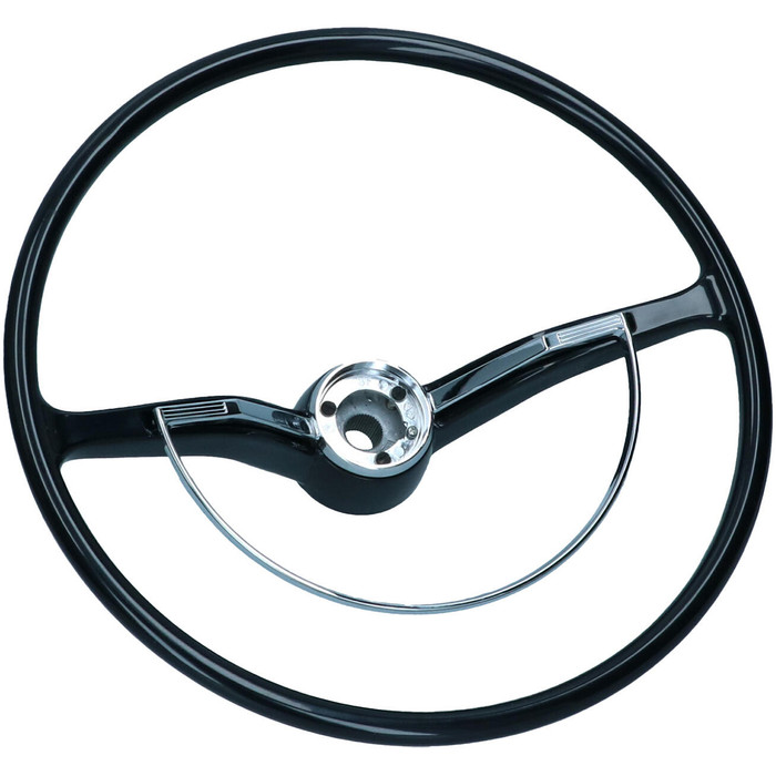 VWC-113-415-651-BK - 113415651 - EXCELLENT QUALITY - STEERING WHEEL WITH HORN RING - BLACK - HORN BUTTON AND CANCELING RING SOLD SEP. - BEETLE SEDAN 62-71 - BEETLE CONV. 61-71 - GHIA 61-71 - TYPE-3 61-71 - SOLD EACH