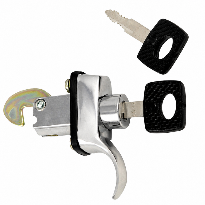 VWC-113-827-503-F - 113827503F - ENGINE LID LOCK W/ KEYS (3 SCREW MOUNT) - BEETLE 67-71 - BUS 1967 - SOLD EACH