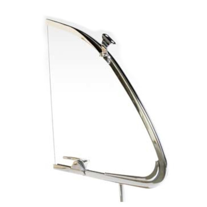 VWC-113-837-606-A - 113837606A - EXCELLENT REPRODUCTION - CHROME VENT WINDOW FRAME WITH GLASS AND LATCH - RIGHT - BEETLE 56-64 - SOLD EACH