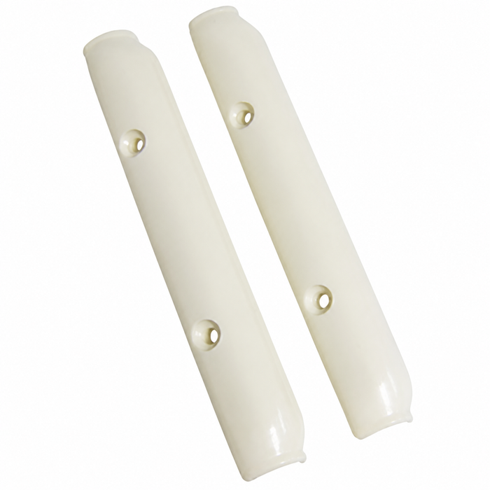 VWC-113-847-129-WH - 113847129 - EXCELLENT - 113847129 - POP OUT WINDOW HINGE COVERS - WHITE - BEETLE 53-77 - SOLD PAIR