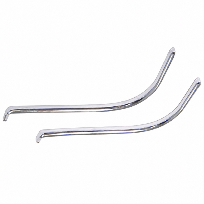 VWC-113-853-532-AGR - 113853532A - GERMAN - PAIR OF BRIGHT DASH CORNER VENT MOLDING EDGE TRIMS - REF.# 113-532 - BEETLE 58-69 - SOLD PAIR