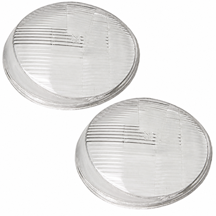 ACC-C10-7605 - 111-941-115 - 111941115 - 98-9505-B - 911 STYLE FLUTED HEADLIGHT GLASS - BEETLE 46-66 - SOLD IN PAIR