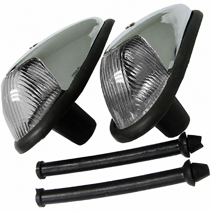 VWC-113-953-041-CPR - 113953041 - COMPLETE FRONT TURN SIGNAL ASSEMBLY WITH CLEAR LENS - SEAL INCLUDED - GOOD QUALITY - BEETLE 58-63 - SOLD PAIR