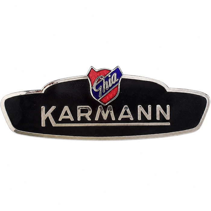 VWC-141-853-901 - 141853901 - EXCELLENT REPRODUCTION - KARMANN GHIA BODY BADGE - GHIA 56-59 - SOLD EACH