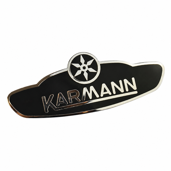 VWC-151-853-901 - 151853901 - GOOD REPRODUCTION - KARMANN BODY BADGE - BEETLE CONVERTIBLE 60-79 - SOLD EACH