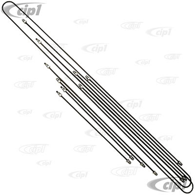 VWC-211-698-001-A - 211698001A - GERMAN MADE COMPLETE METAL BRAKE LINE KIT - INCLUDES STEEL LINES FOR ENTIRE BUS - TEFLON COATED TO PREVENT CORROSION - BUS  TO MID 55 (FROM CHASSIS (#20-117902 TO #170000) CHASSIS  - SOLD KIT