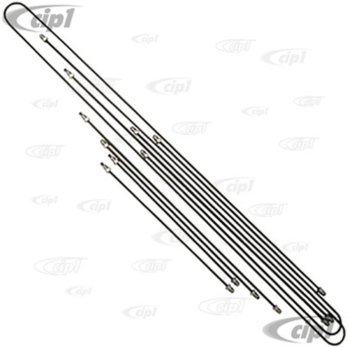 Metal Brake Line, Front Left Side (Driver Side), 165mm Long, fits '49-'66  Bug & Ghia, AC Industries 113611723A