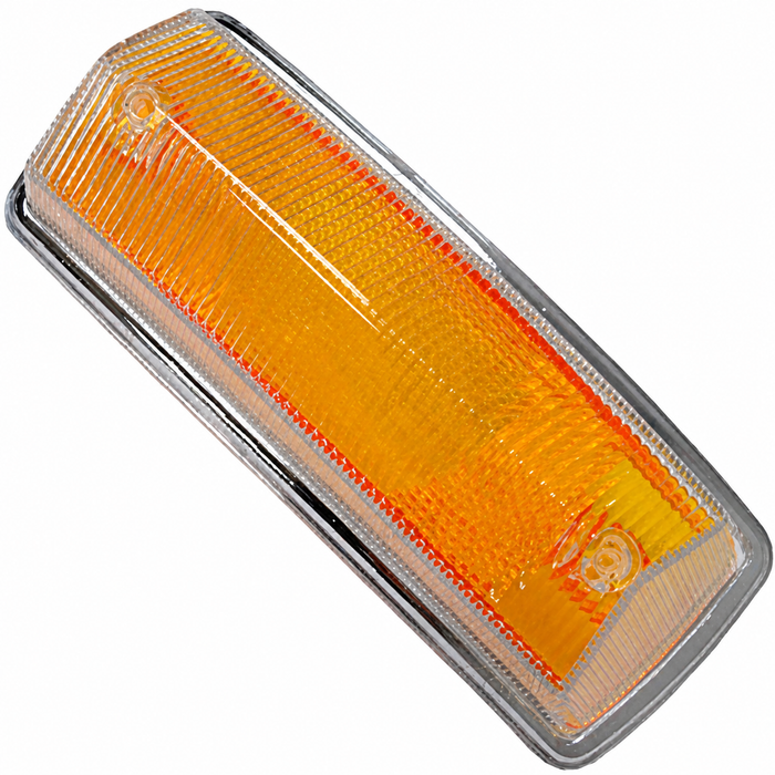 VWC-211-953-141-J - TOP QUALITY  - FRONT LEFT TURN SIGNAL LENS - ORANGE W/CHROME TRIM  - BUS 68-72 - SOLD EACH