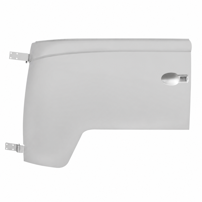 VWC-214-831-051-C - 214831051C - SILVER WELD-THROUGH HIGH QUALITY SHEET METAL - LEFT FRONT DOOR WITH HINGES - BUS - 61-63 - SOLD EACH