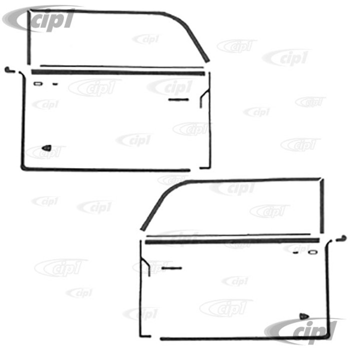 A48-8362 - COMPLETE DELUXE DOOR SEAL KIT L/R (BOTH DOORS) W/ BRAZIL DOOR SEALS GHIA 72-74 - SOLD KIT