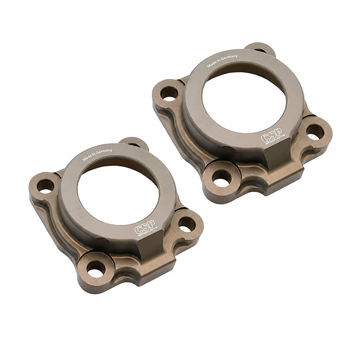 VWC-311-501-311-APR - 311501311A - CSP OF GERMANY - PAIR OF CNC BILLET ALUMINUM AXLE HOUSING BRG CAPS (SHORT AXLE) - BEETLE 61-67 - GHIA 61-67 - TYPE-3 1963 - SOLD PAIR