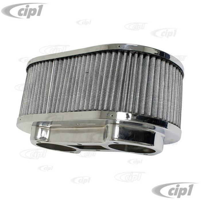 C13-43-6013 - EMPI - OVAL AIR CLEANER ASSEMBLY - FITS ALL 48MM/51MM IDA STYLE CARBURETORS - 5-1/2 INCHES WIDE - 9 INCHES LONG - 3-1/2 INCHES HIGH (FITS UNDER ENGINE DECKLID) - SOLD EACH