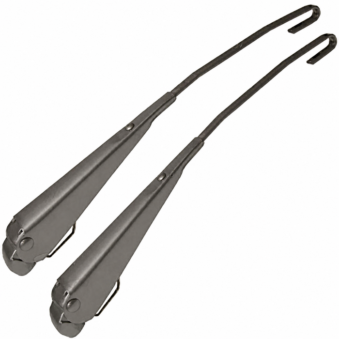 VWC-113-955-407-D2 - (113955407D) - QUALITY REPRODUCTION - PAIR OF SILVER/GREY WIPER ARMS - LEFT AND RIGHT SIDE - BEETLE 65-67 - SOLD PAIR