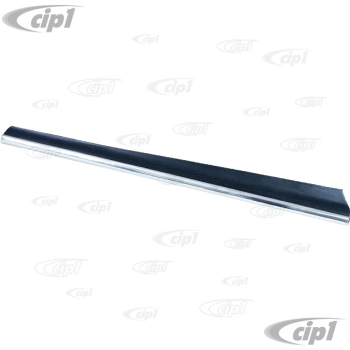 VWC-111-821-508-A - (111821508A 111821510) - GERMAN QUALITY FROM EUROPE - COMPLETE RIGHT RUNNING BOARD KIT - GALVANIZED METAL WITH BLACK RUBBER MAT - 33MM GERMAN TRIM INSTALLED - ORIGINAL FOR BEETLE 52-66 (WILL FIT ALL YEARS) - SOLD EACH