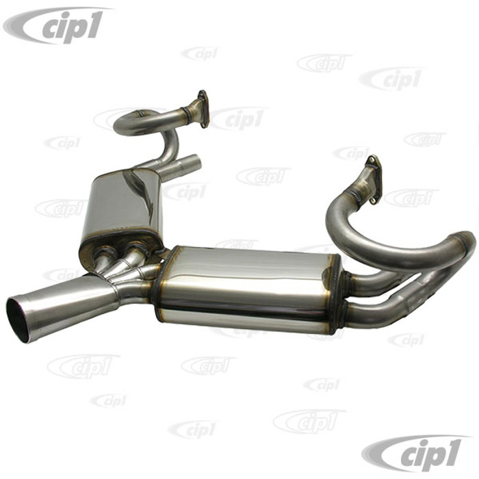 C31-298-006-038BC - CSP STAINLESS STEEL SEBRING STYLE EXHAUST  (MUFFLER ONLY WITHOUT J-PIPES) - FITS 356B/C MODELS WITH PUSHROD ENGINES - SOLD EACH