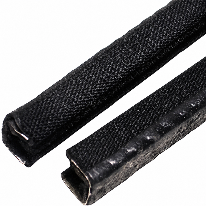C24-311-837-433-APR - 311837433A - GERMAN - VERTICAL FRONT WINDOW FELT CHANNELS - 18 INCH LONG - BEETLE 65-79 - BUS 68-79 - TYPE-3 67-73 - SOLD PAIR