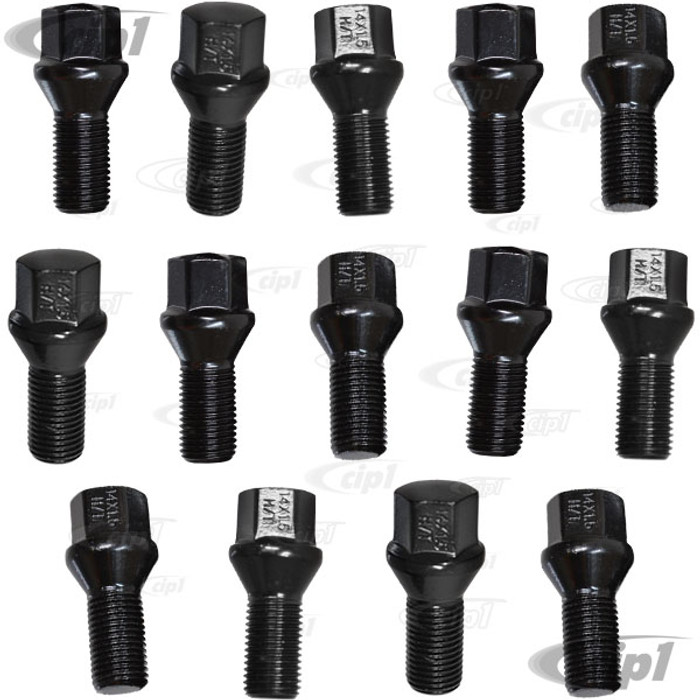 ACC-C10-6685-BLK - 14MM WHEEL HARDWARE KIT - BLACK ACORN BOLTS 16 PIECES - 4 BOLT WHEELS REQUIRING ACORN HARDWARE - ALL 4 WHEELS