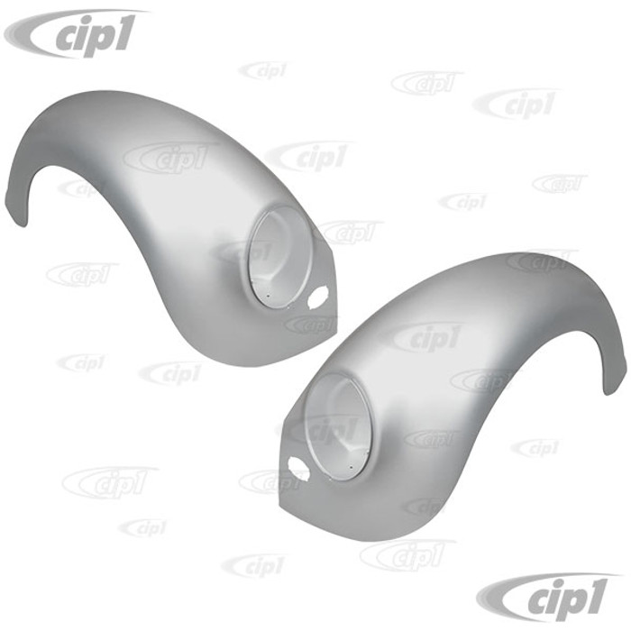 C24-111-821-021-CPR - (111821021C) EXCELLENT BBT REPRODUCTION - PAIR OF (LEFT AND RIGHT) FRONT FENDERS WITH HORN GRILL CUT-OUT (EXPERTLY PRE-PACKAGED FOR SHIPPING) BEETLE 53-59 - SOLD PAIR