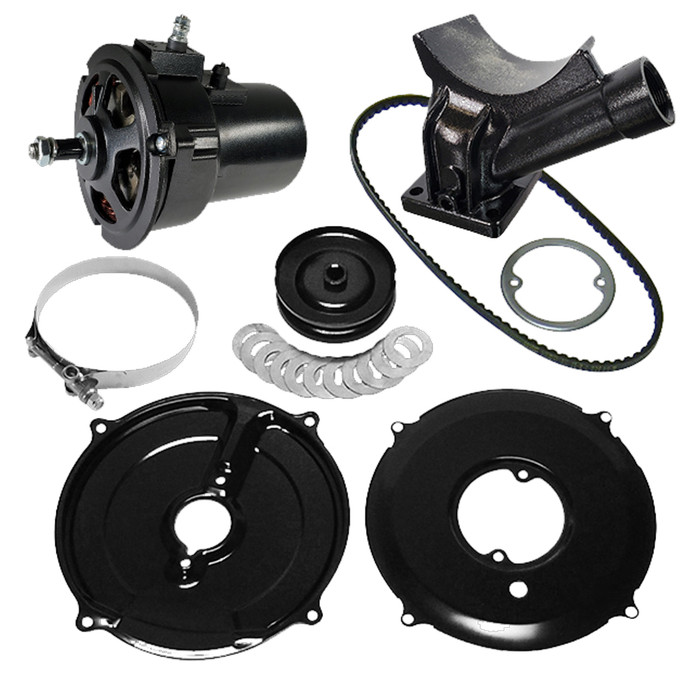 ACC-C10-5750-BLK75 - 043-903-023-AB - 043903023AB - AC903905 - KUHLTEK BLACK POWDER COATED 75 AMP ALTERNATOR CONVERSION KIT - BEETLE 67-79 / GHIA 67-74 / BUS 67-71 (CUSTOM UPGRADE FOR 15-1600CC UPRIGHT ENGINE) - SOLD EACH