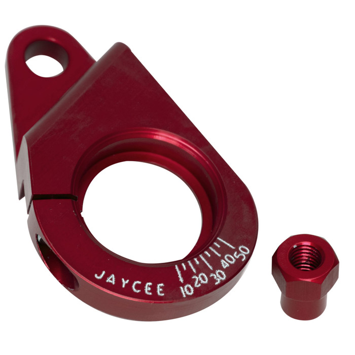 JC-2209-0 - DISTRIBUTOR DEGREED TIMING MOUNTING CLAMP - RED ANODIZED - SOLD EACH