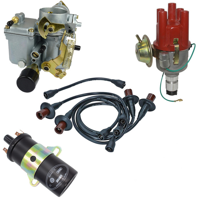 C24-113-129-031-K37K - CIP1 PREMIUM CARB. AND IGNITION KIT - PREMIUM 37MM PICT-3 CARBURETOR - PREMIUM SVDA DISTRIBUTOR - GENUINE VW 12V COIL - PREMIUM COPPER CORE WIRE SET - ALL BEETLE STYLE 1600CC DUAL PORT ENGINES - SOLD EACH