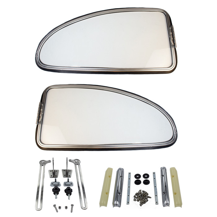 VWC-113-898-400-AXL - 113898400A - CIP1 EXCLUSIVE - EXTRA WIDE OPENING REAR QUARTER POP-OUT WINDOW KIT - BEETLE 50-64 - BOTH SIDES (PINCH WELT NOT INCLUDED) - SOLD PAIR