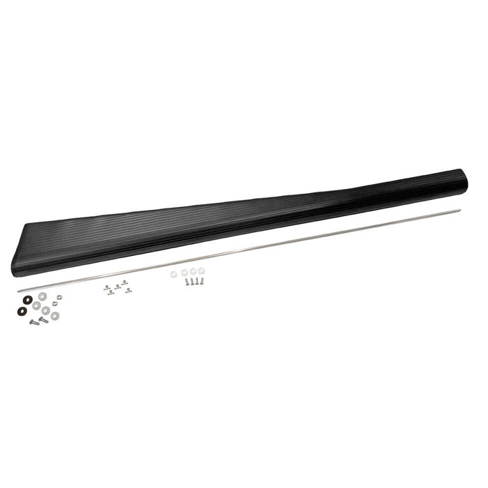 C24-111-821-507-C - GERMAN QUALITY - BLACK - RUNNING BOARD WITH 10MM WIDE BRIGHT MOLDING STRIP AND MOUNTING HARDWARE - LEFT - BEETLE 46-79 - REF.#'s - 111821507C - ACC-C10-3085 - SOLD EACH