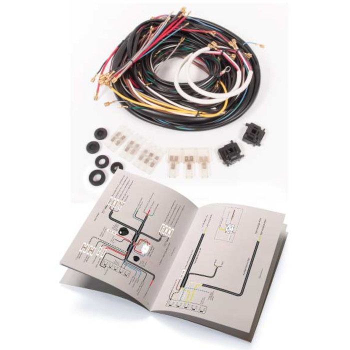 VWC-151-971-011-D - EXCELLENT QUALITY - COMPLETE WIRING HARNESS - BEETLE CONVERTIBLE 62-64 - INCLUDES ALL NECESSARY PLUGS - GROMMETS AND COLORED INSTRUCTIONS - REF.#'s - 151971011D - WK-153-62-64 - SOLD KIT