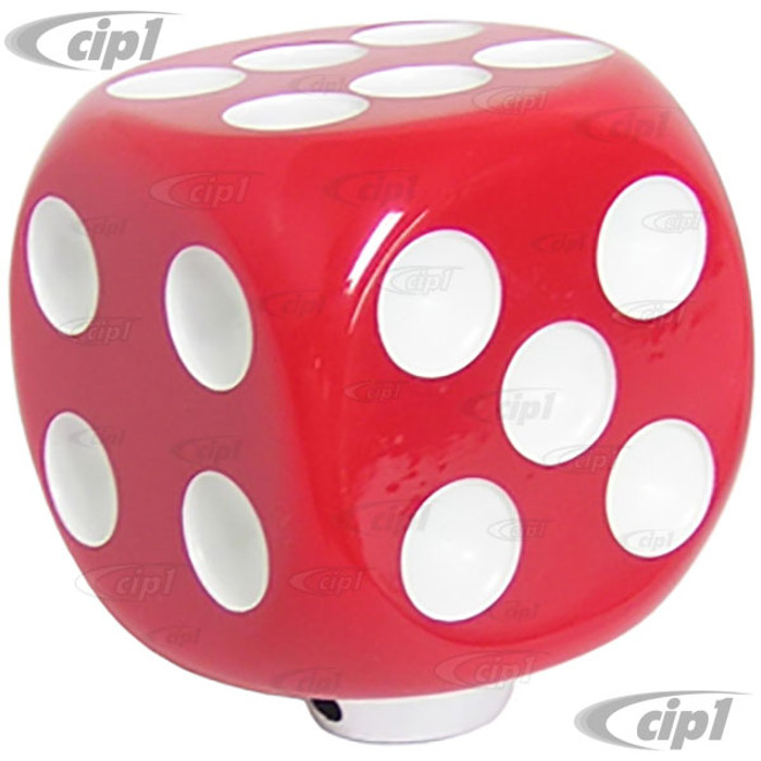 C11-70013 - DICE SHIFT KNOB - RED 1-7/8 X 1-7/8 INCH - FITS 7-10-12MM THREADS - SOLD EACH