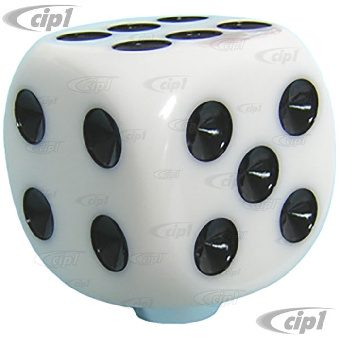 C11-70014 - DICE SHIFT KNOB - WHITE 1-7/8 X 1-7/8 INCH - FITS 7-10-12MM THREADS