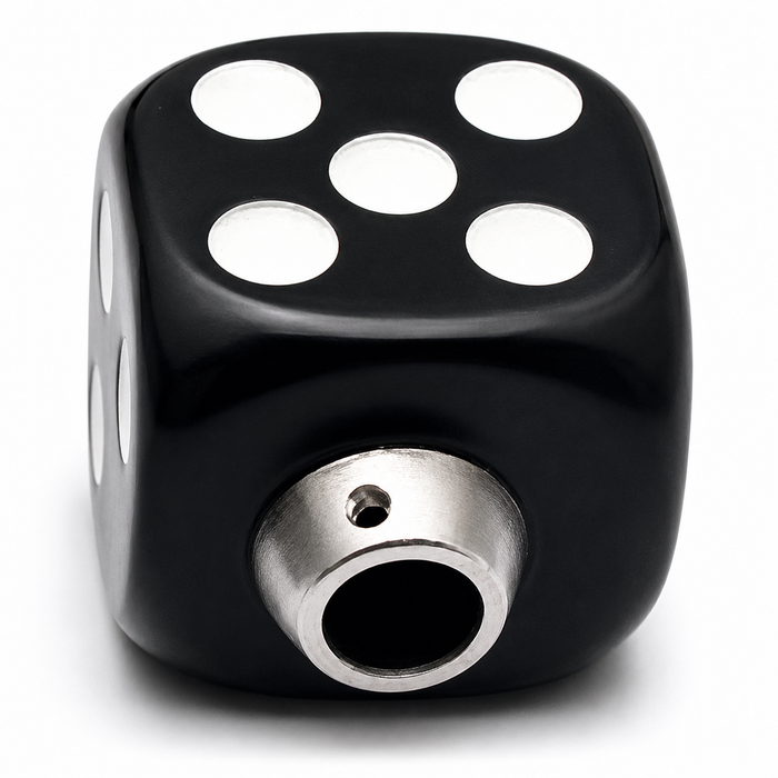 C11-70015 - DICE SHIFT KNOB - BLACK 1-7/8 X 1-7/8 INCH - FITS 7-10-12MM THREADS