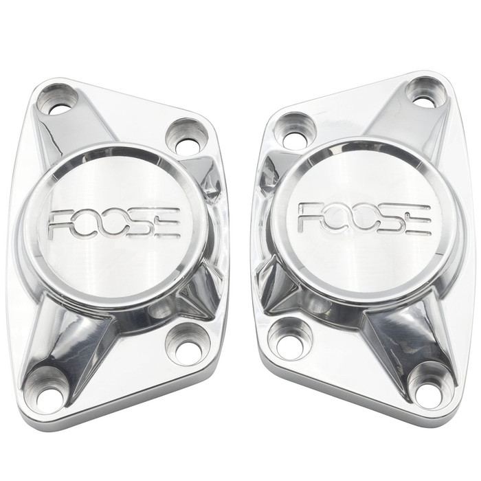 C13-17-8897 - EMPI - FOOSE BILLET 6061 T6 ALUMINUM SPRING PLATE CAPS - POLISHED FINISH - 10MM HARDWARE INCLUDED - BEETLE 60-68 - GHIA 60-68 - TYPE-3 62-68 - REF.#'s - ACC-C10-4055 - 9545 - SOLD PAIR